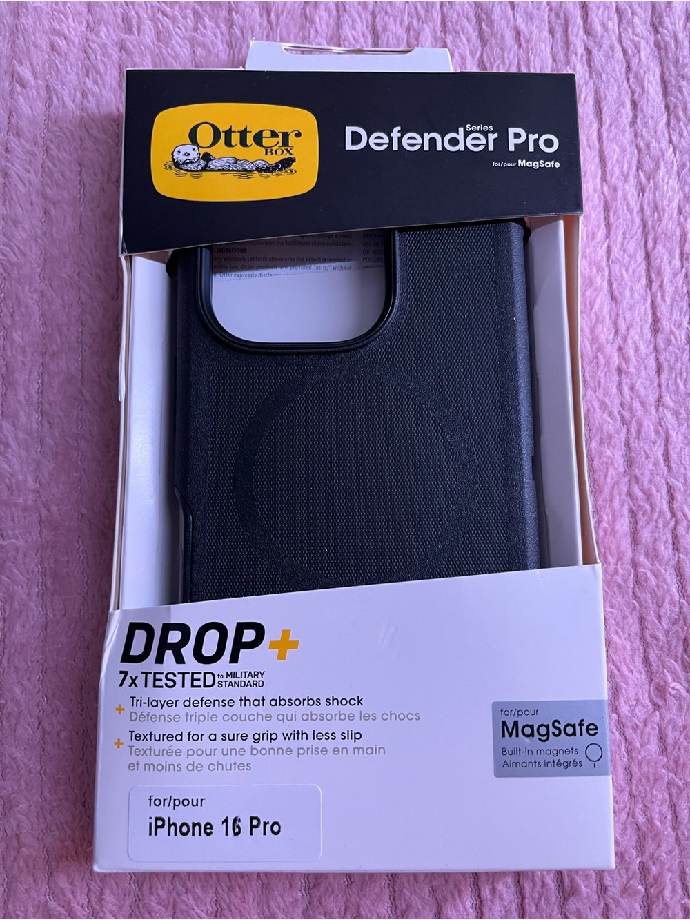OtterBox Defender Pro Black MagSafe Case for iPhone 16 Pro